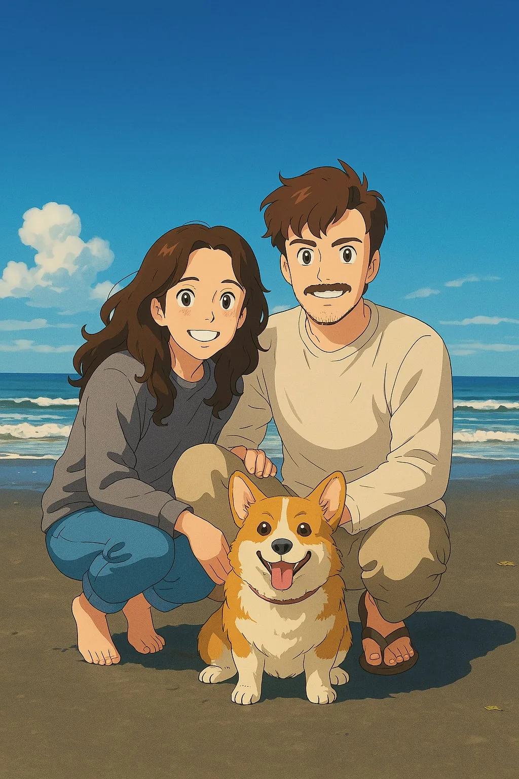 Transformed Ghibli-style artwork of lake scene with dreamy colors and atmosphere